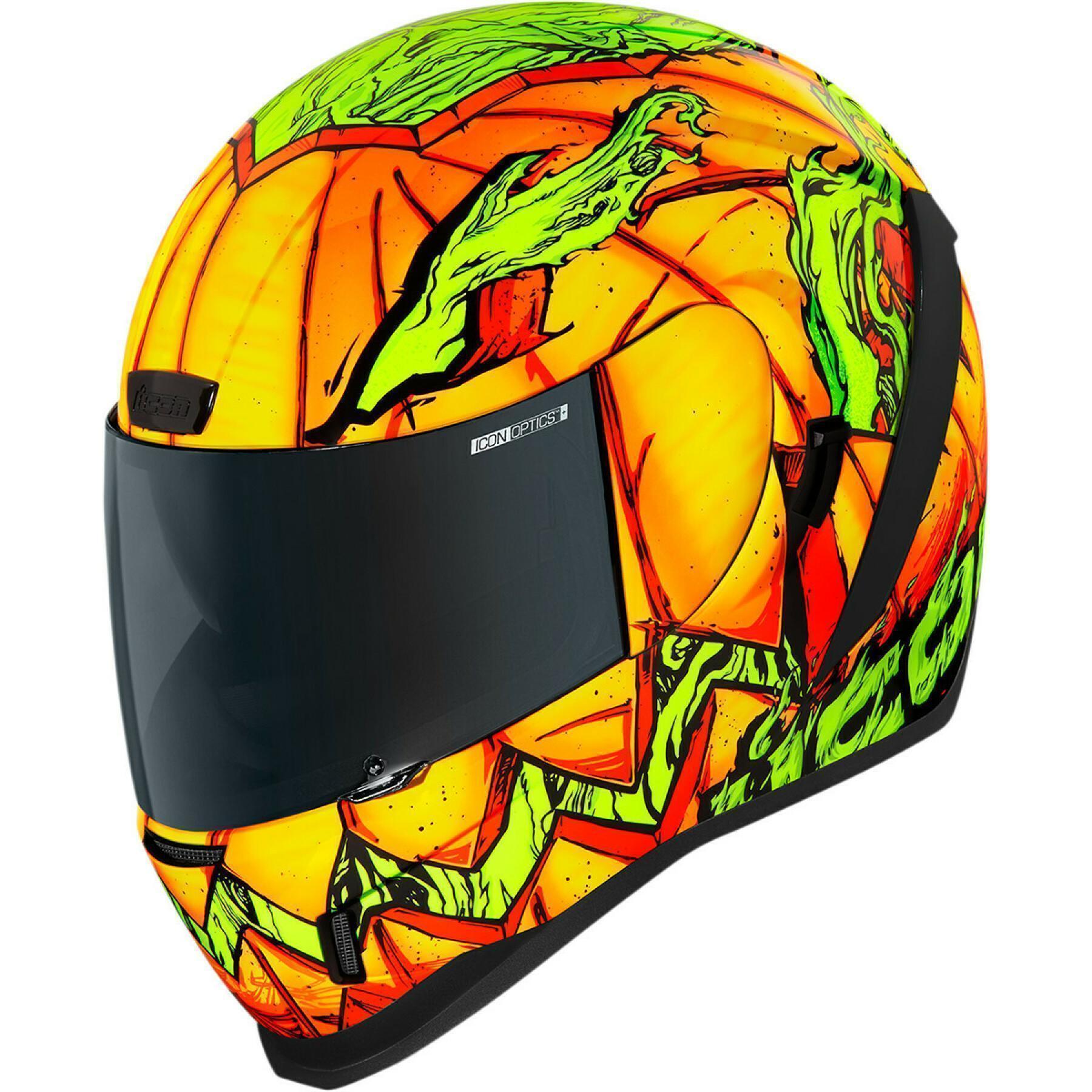 Casque moto intégral or Icon afrm trck-o-st