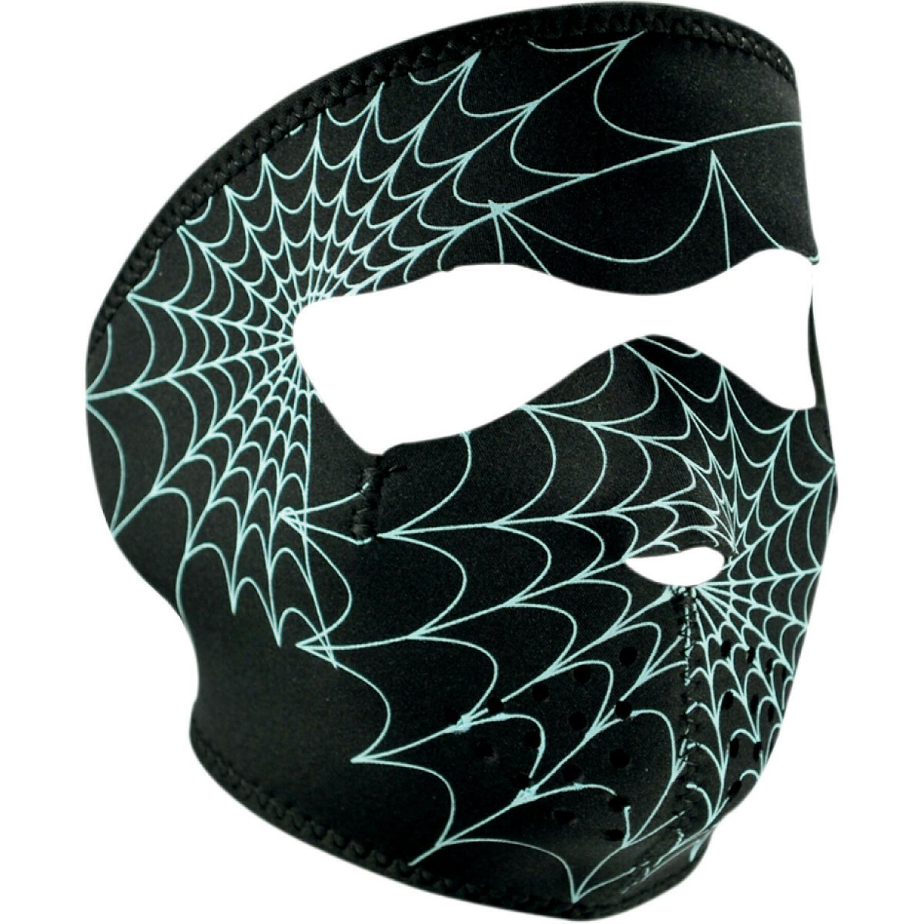 Cagoule moto Zan Headgear full face glow-in-the-dark spider web