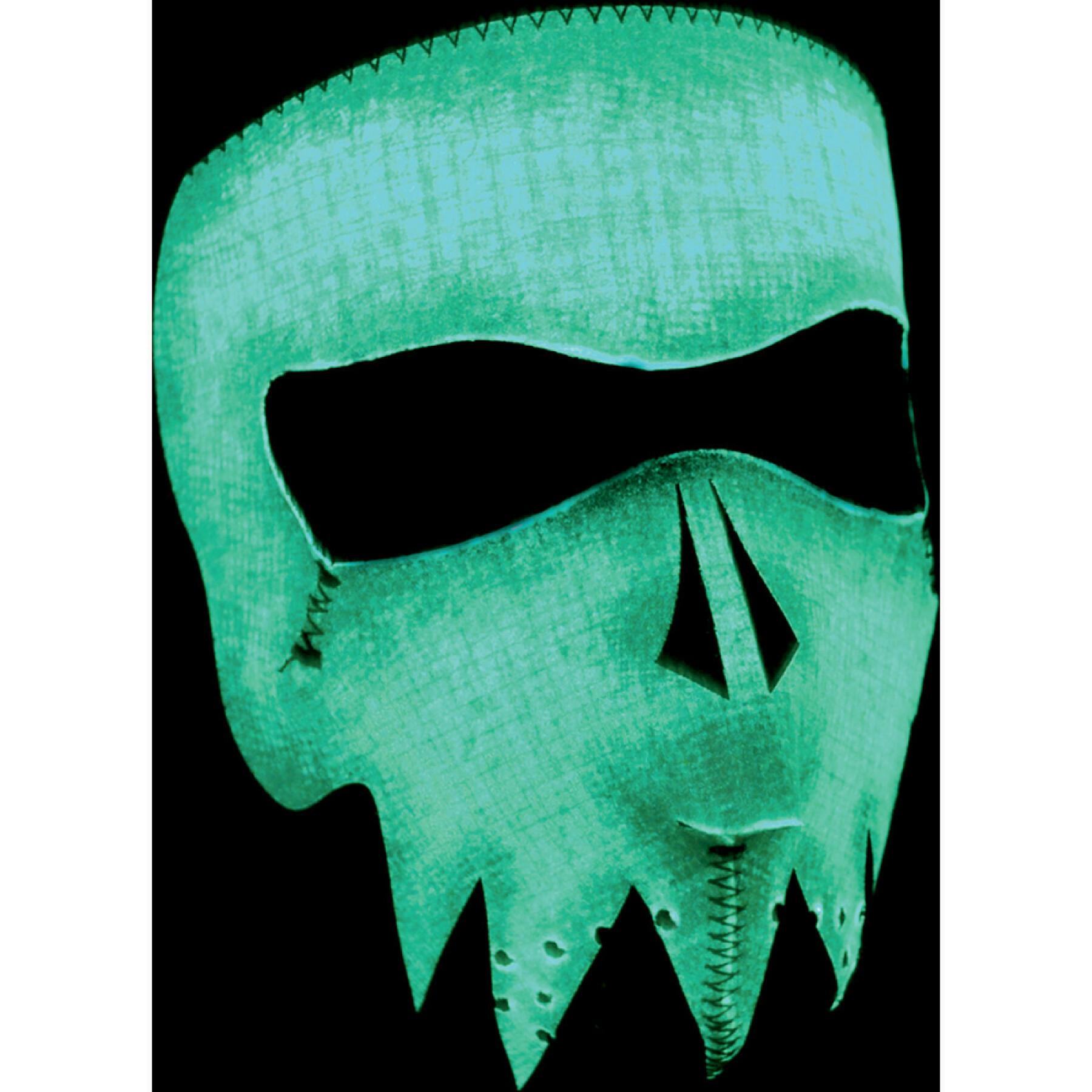 Cagoule moto Zan Headgear full face glow-in-the-dark skull