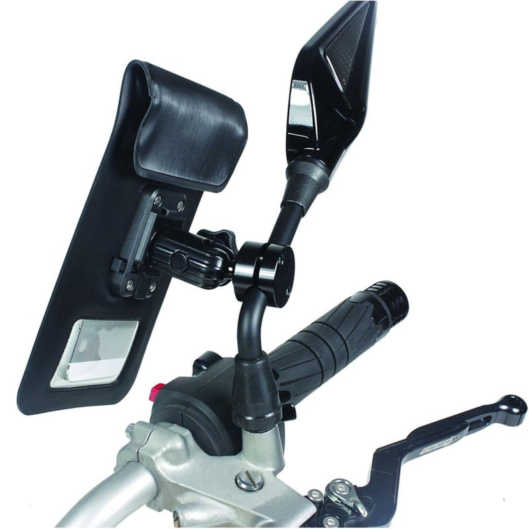 Support smartphone moto sur rétroviseur avec chargeur Chaft