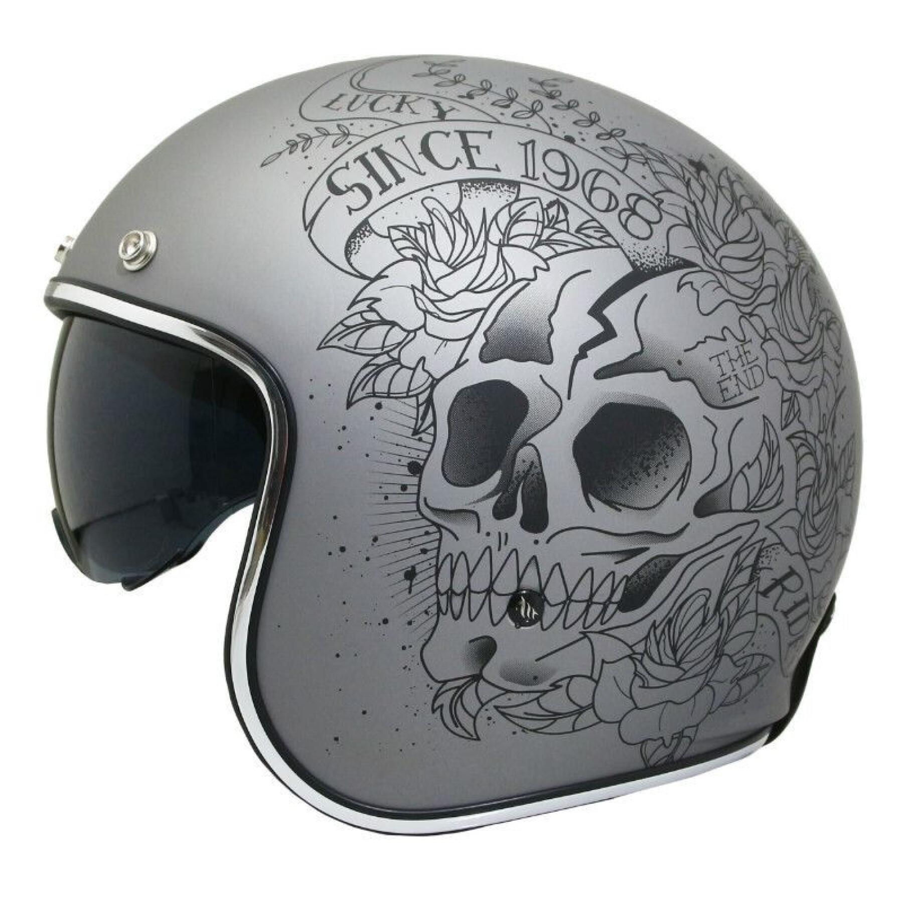 Casque moto jet MT Helmets Le Mans 2 Sv Skull & Roses