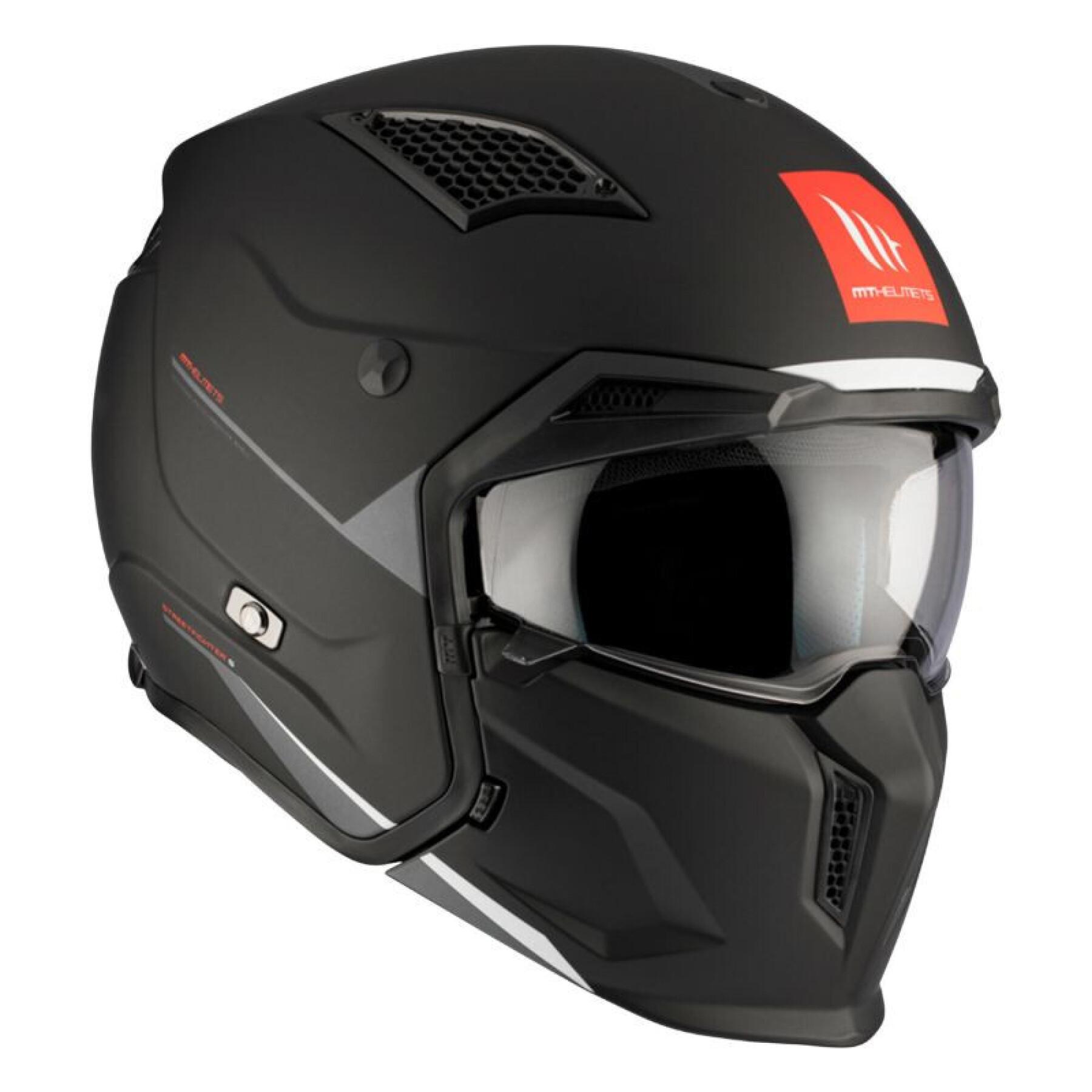 Casque moto cross simple ecran transformable avec mentonniere amovible MT Helmets Streetfighter Sv (Ece 22.06)