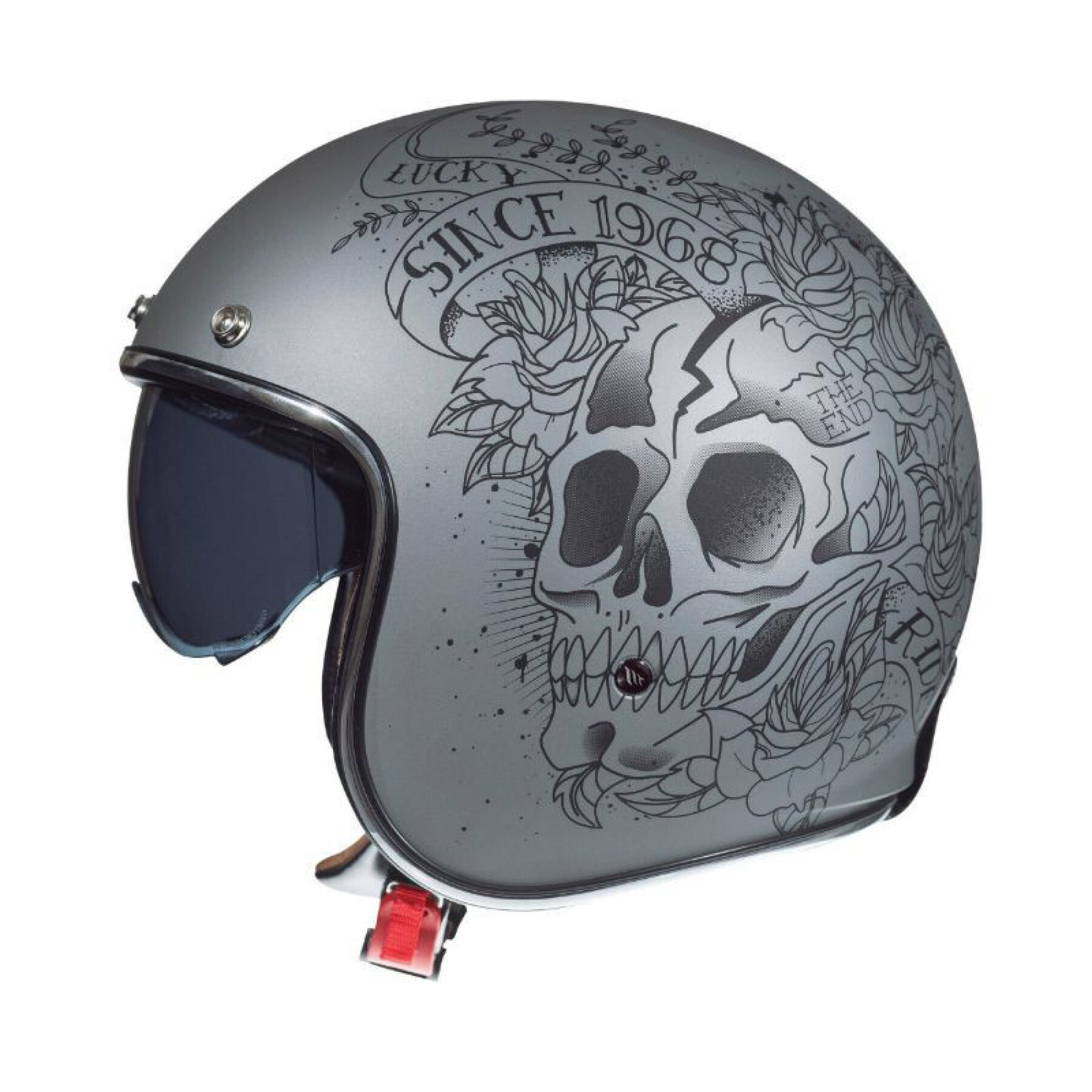 Casque jet MT Helmets Le Mans 2 SV Skull & Roses A2