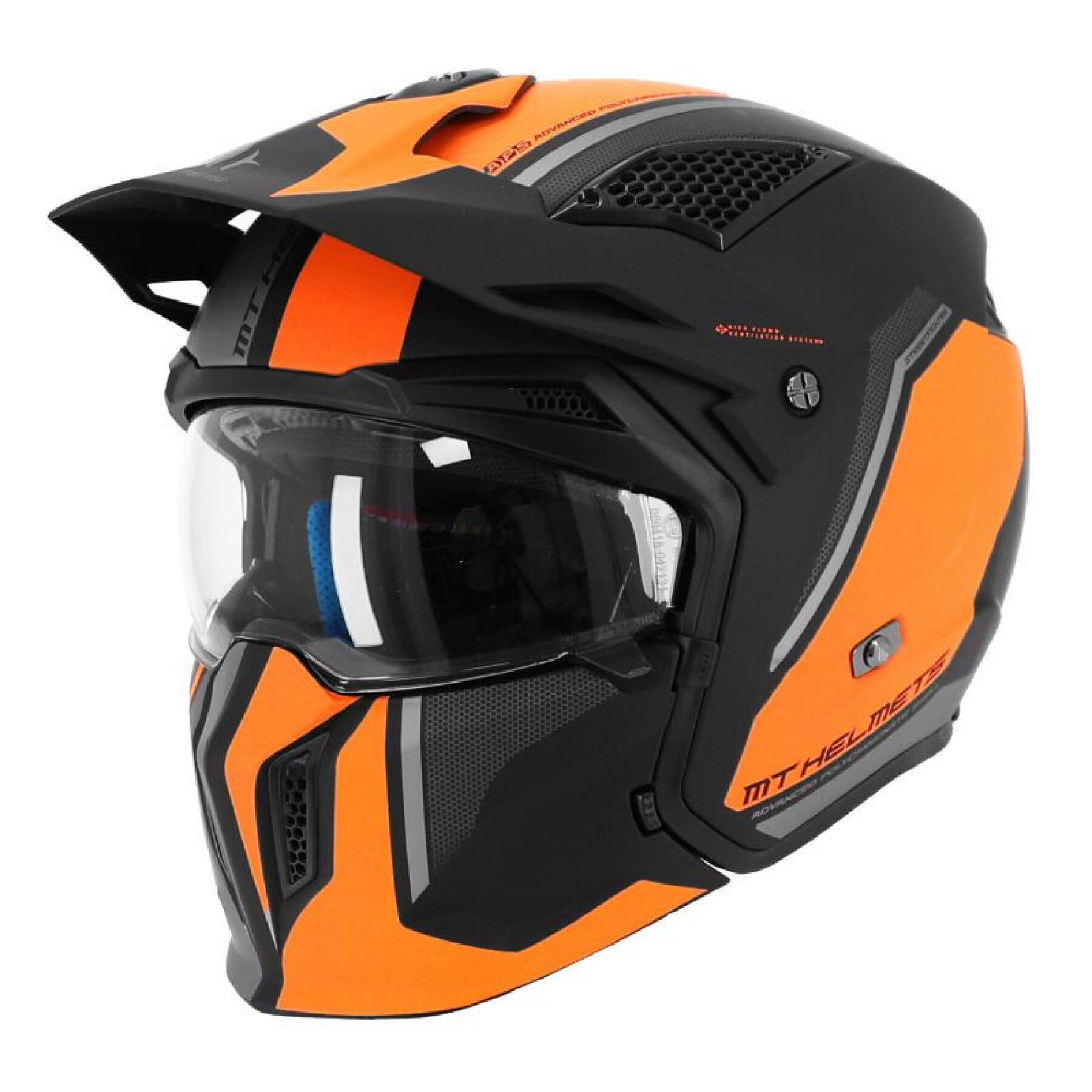 Casque moto cross simple ecran transformable avec mentonniere amovible MT Helmets Streetfighter Sv Twin C4 (Ece 22.06)