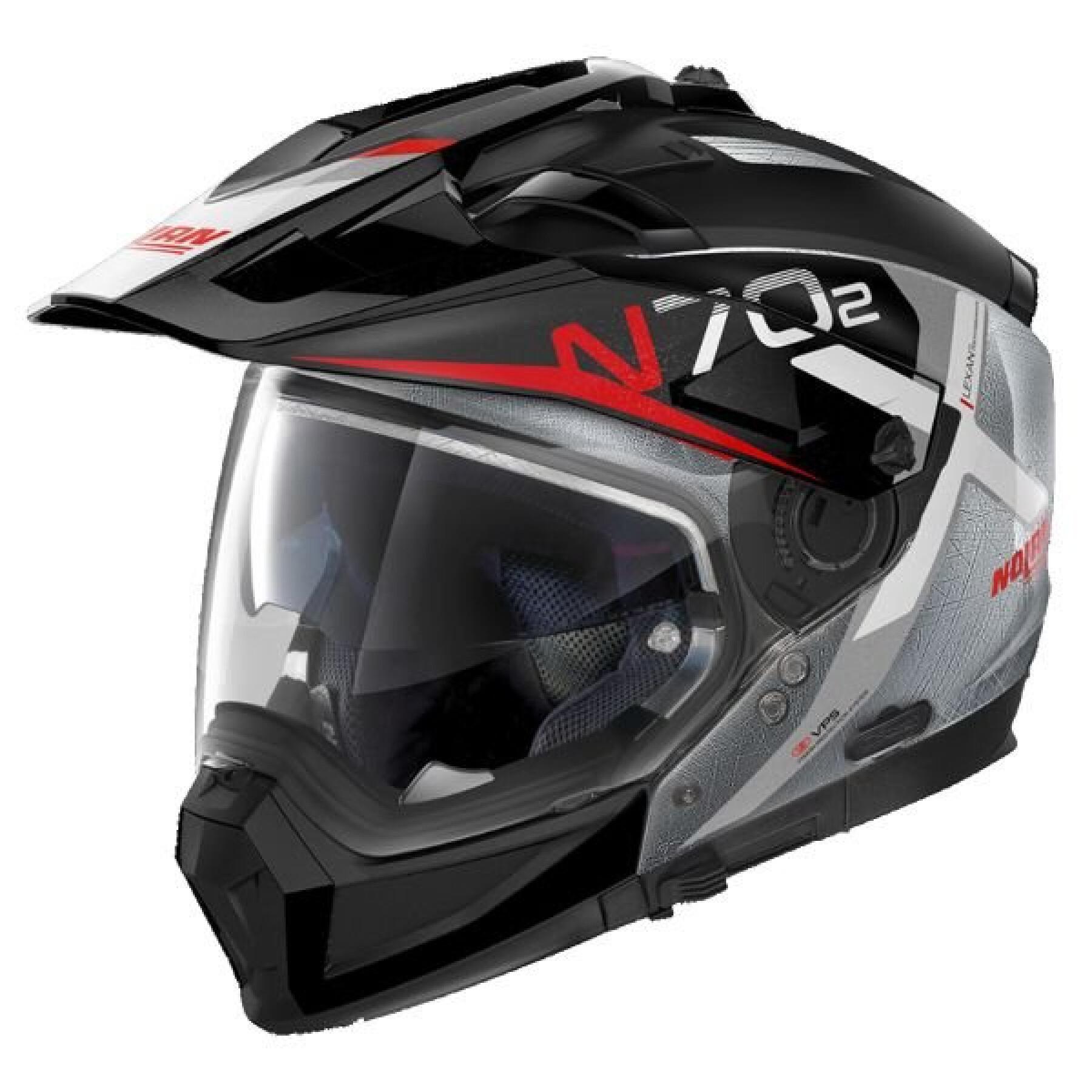 Casque moto modulable Nolan Crossover N70-2 X Bungee N-Com Scratched