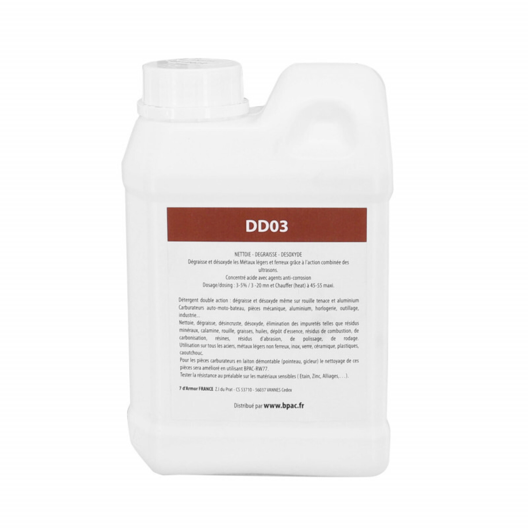 Detergent nettoyeur-bac ultrasonic professionnel P2R DD03