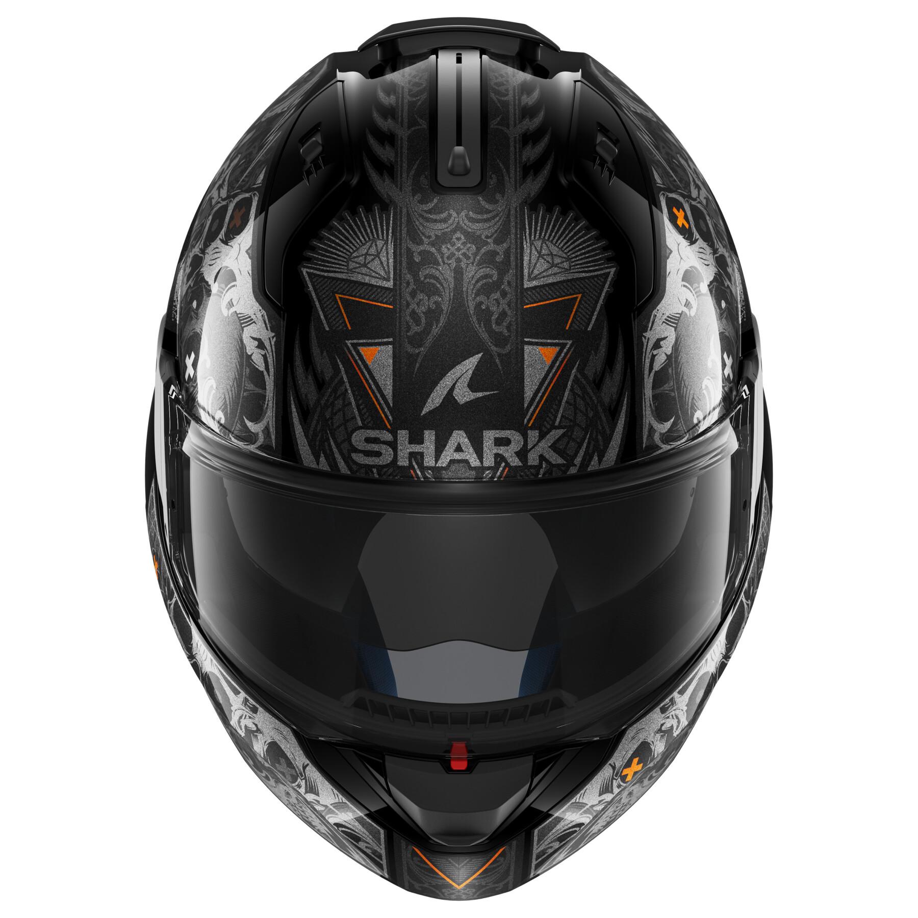 Casque moto modulable Shark Evo Es K-Rozen Black Anthracite Orange