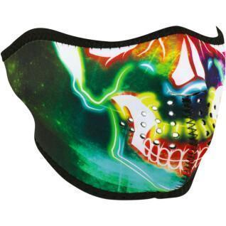 Cagoule moto Zan Headgear half face neon skull